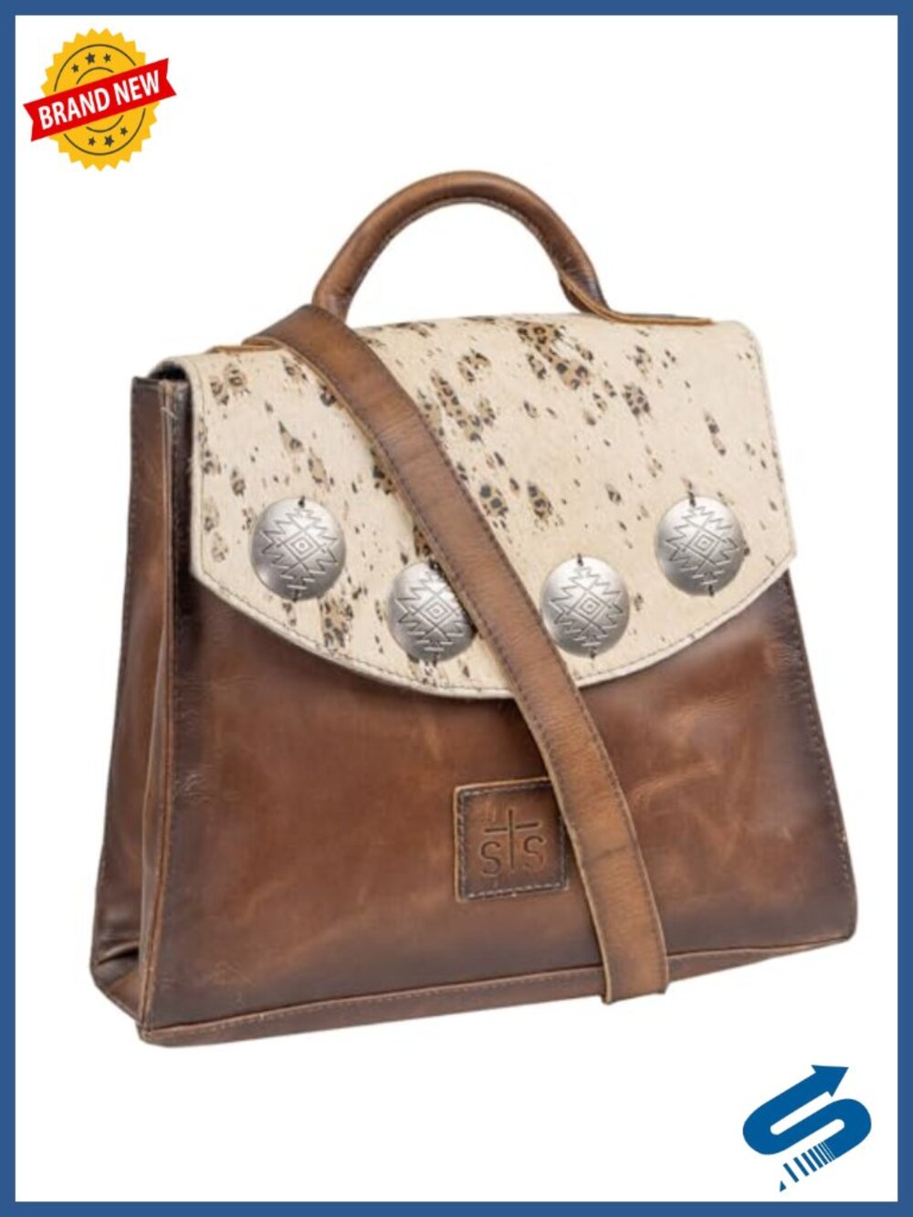 Convertible Backpack with Leather Lining, Western Style, Animal Print - Picture 3 of 5